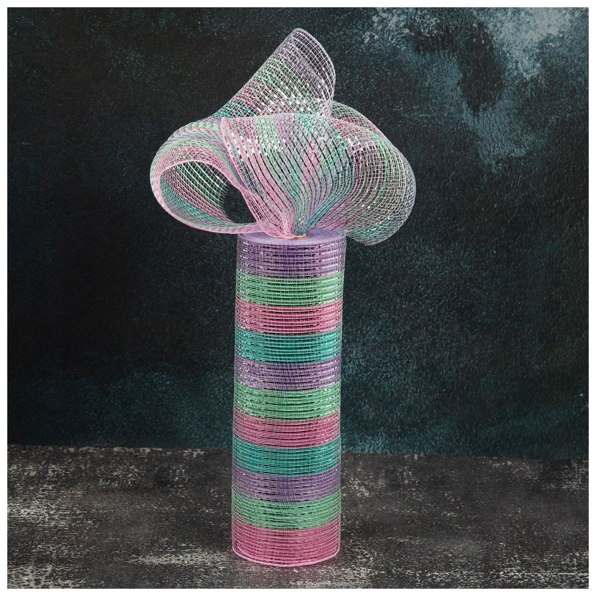 Pastel Metallic Deco Mesh Ribbon - 10