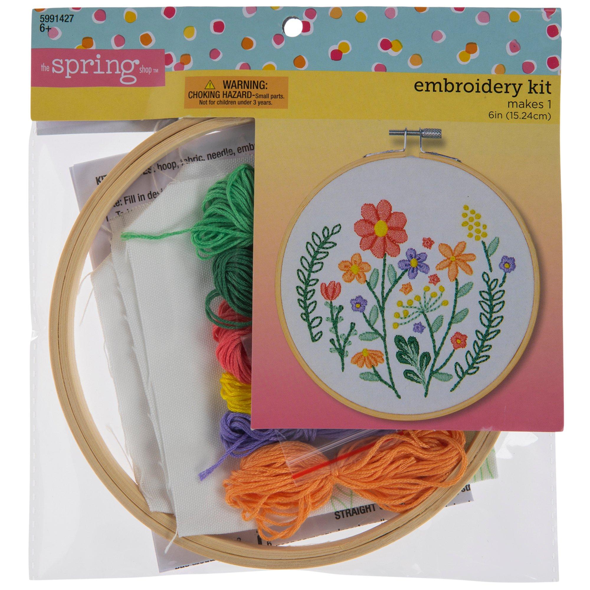 Crafters Closet Floral Embroidery Kit