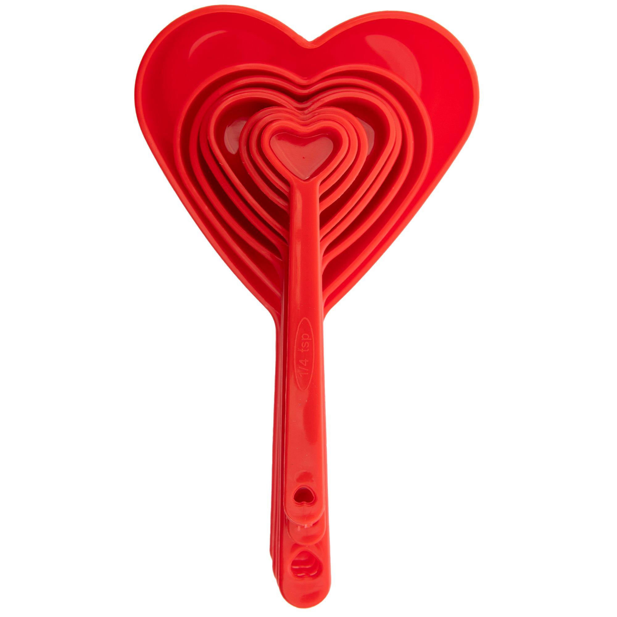 Measuring Spoon Kit Heart Shaped Reusable Detachable Red Love