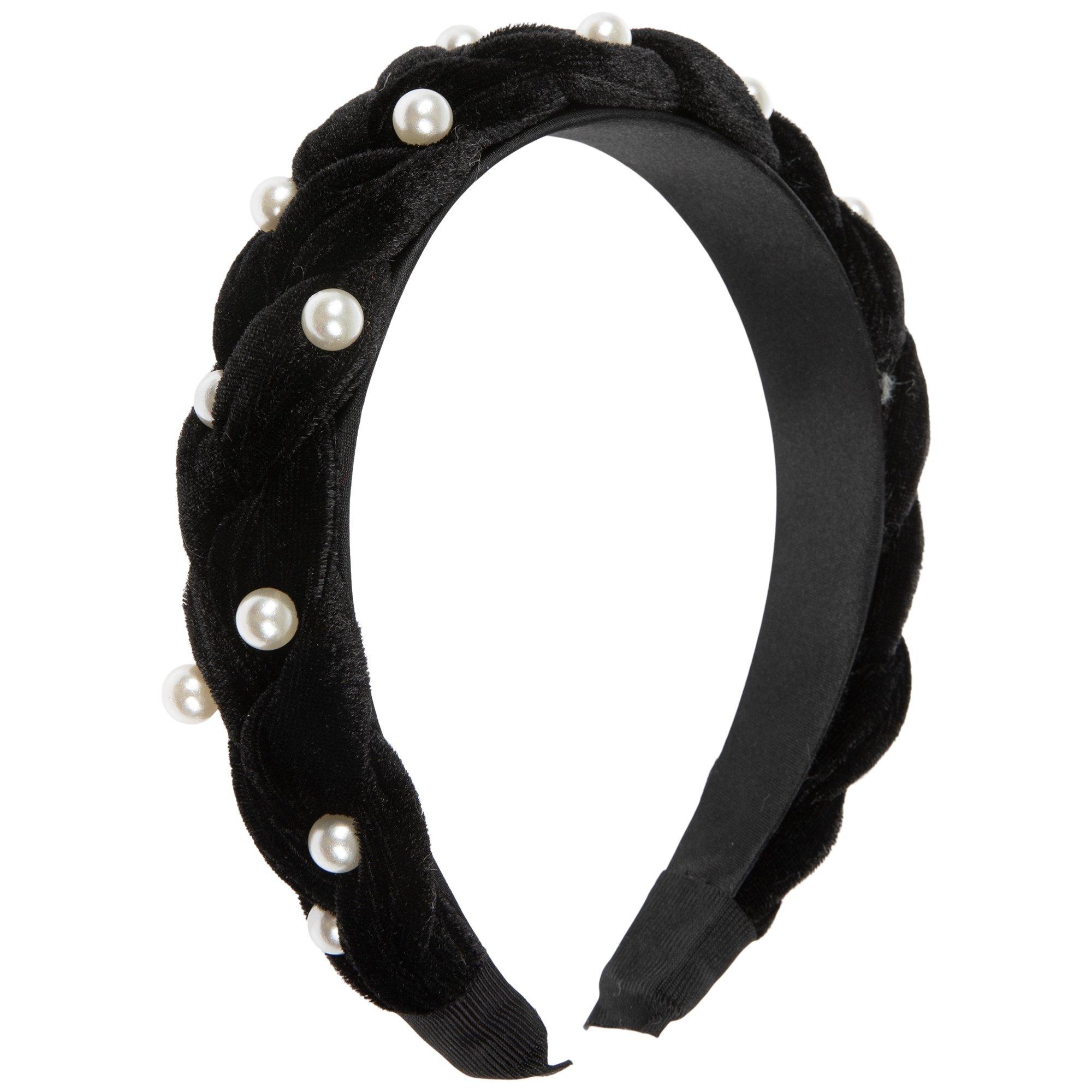 Hang Onto Love Pearl Headband In Black • Impressions Online Boutique