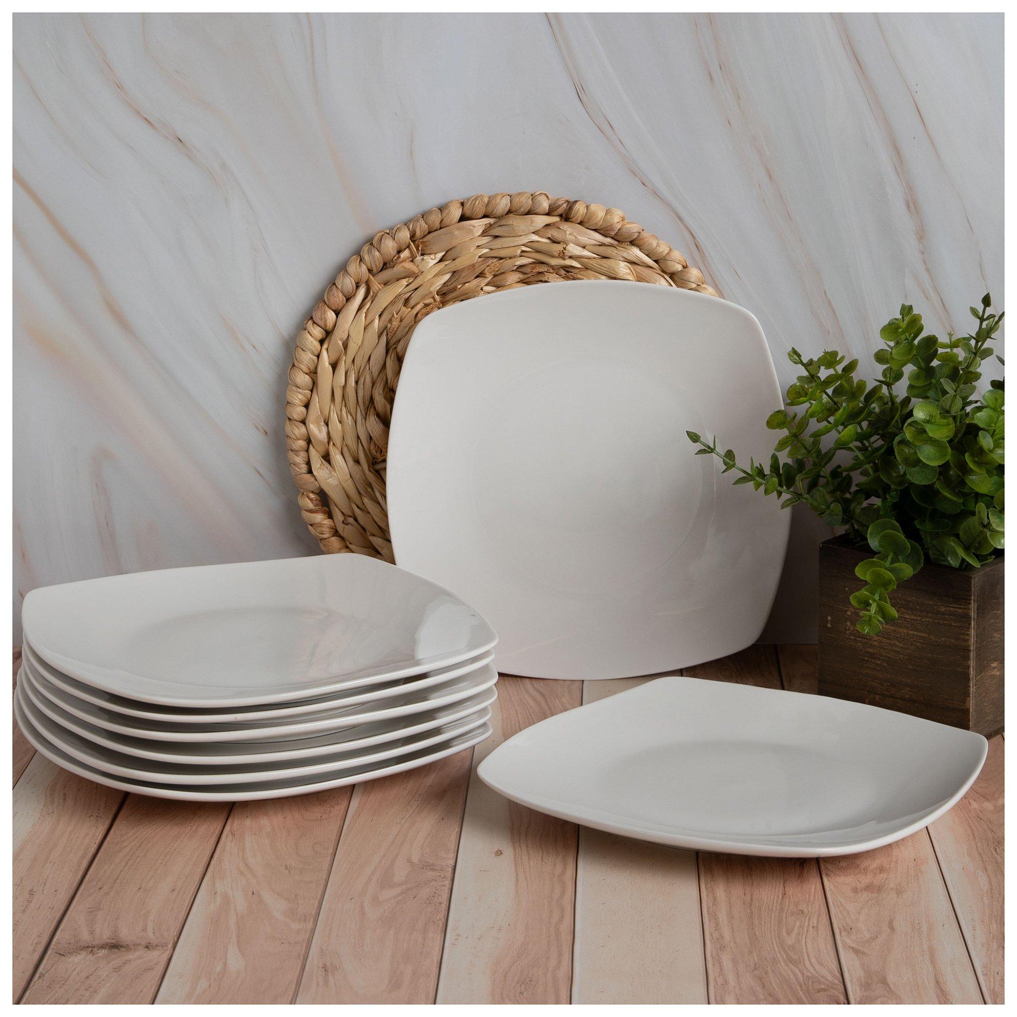 White Square Dinner Plates 8 Piece Set Hobby Lobby 5993217