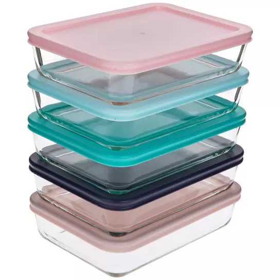10 Pack Glass Meal Prep Containers with Removable Silicone Sleeves,Food  Storage 313114914966