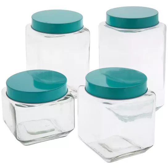 3-Piece Multi-Size Glass Storage Jar Set with Lids, 15-ounce, 22