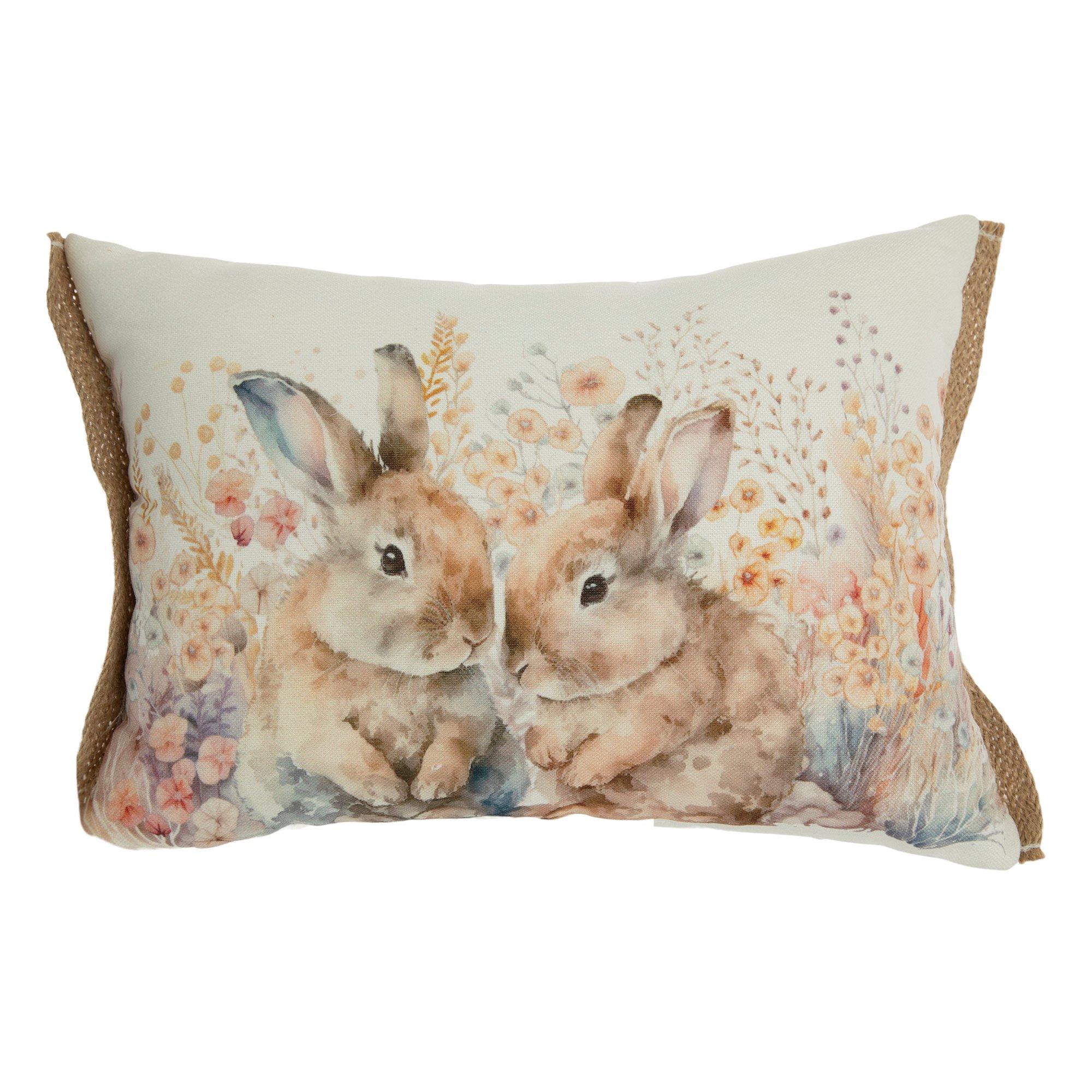 Watercolor Bunnies Pillow