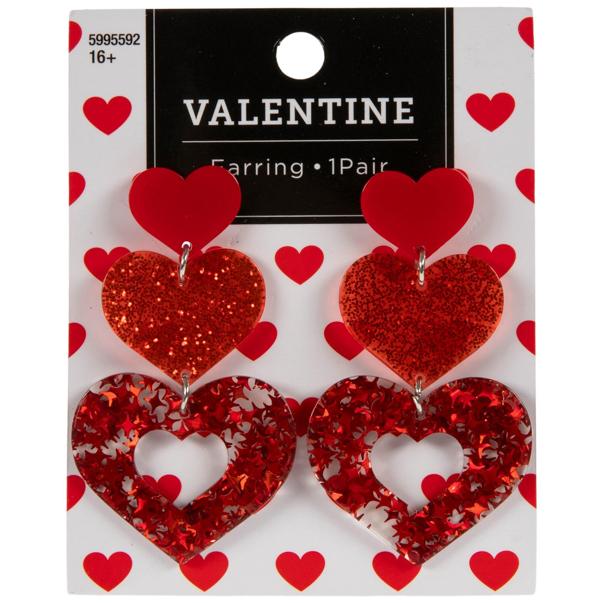 Stacked Hearts Valentine Earrings (Set of 3)