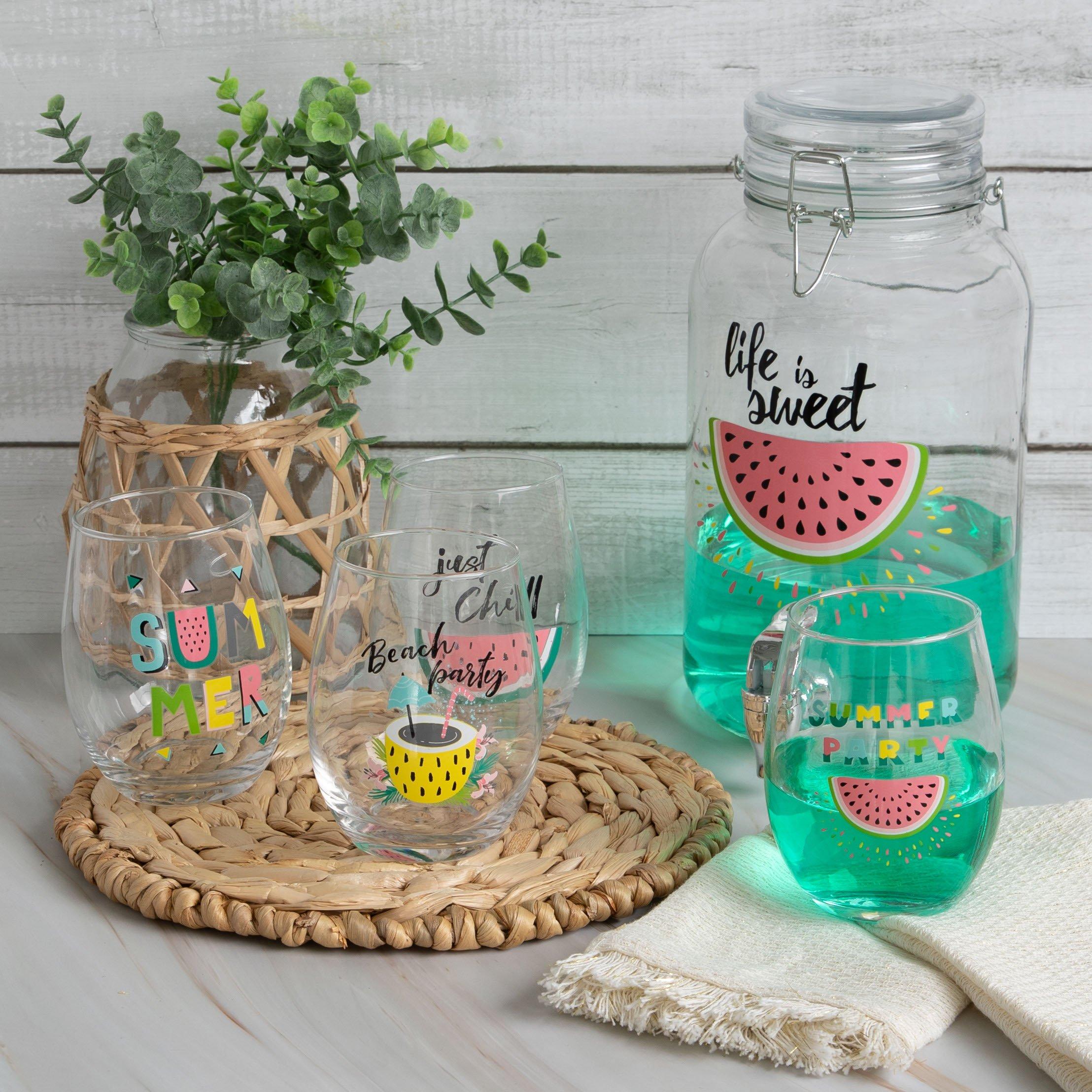 Beverage Dispenser & Stemless Glasses Hobby Lobby 5995923