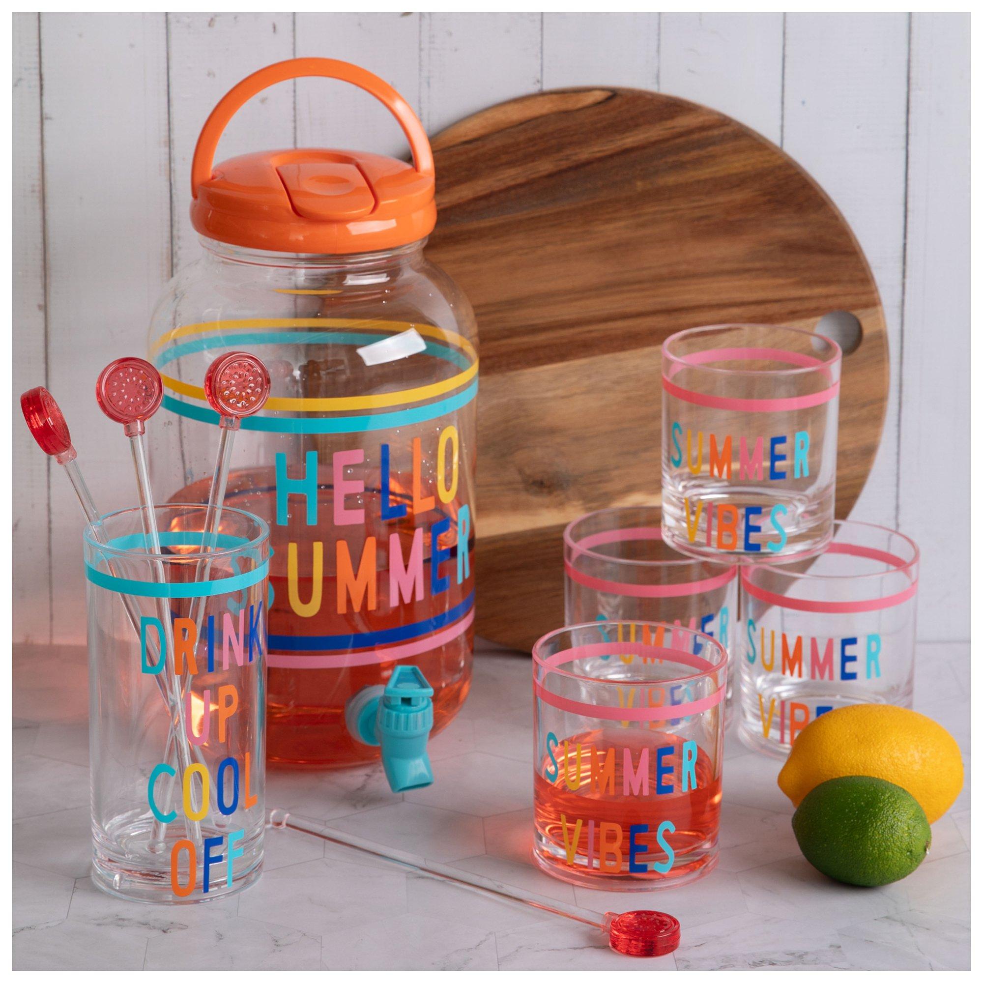 Hello Summer Dispenser & Drinkware 10 Piece Set Hobby Lobby 5996137