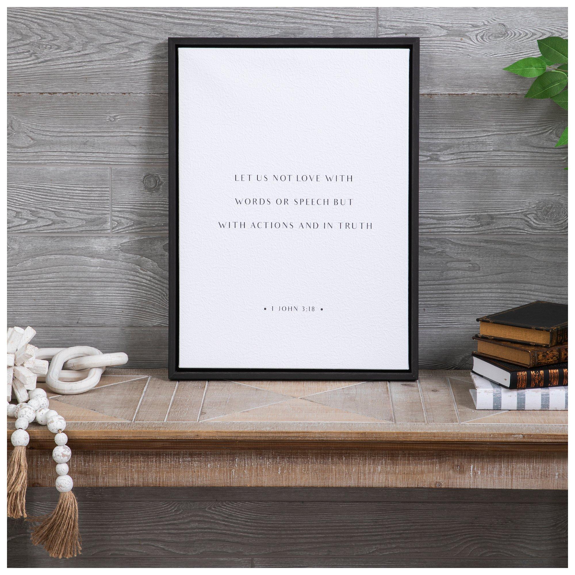 1 John 3:18 Wood Wall Decor
