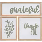 Thankful & Grateful Wood Wall Decor Set