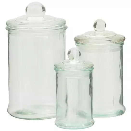 Household Transparent Jars Large Round Glass Spice Jars Storage Jars Kitchen Tool Sugar Container with Glass Lid and Spoon for Kitchen (350ml), Size
