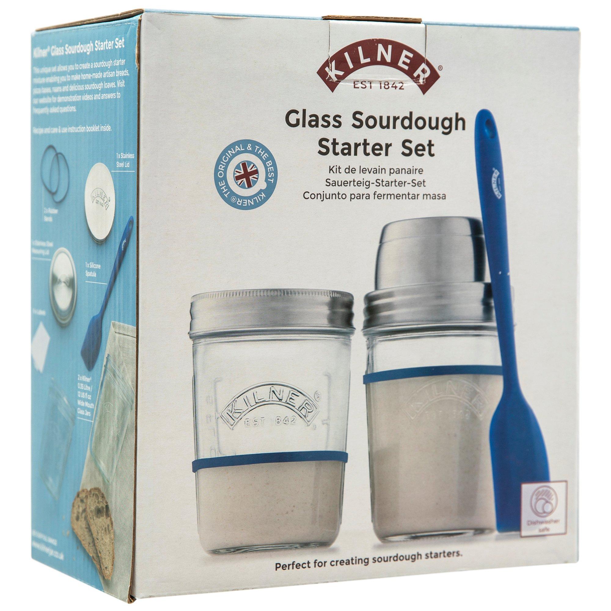 Hemlock Home Brewing Sourdough Starter Jar Kit, Bread Baking Supplies,  2-Pack, 34 oz. Glass Jars for Sourdough Starter, Wide Mou