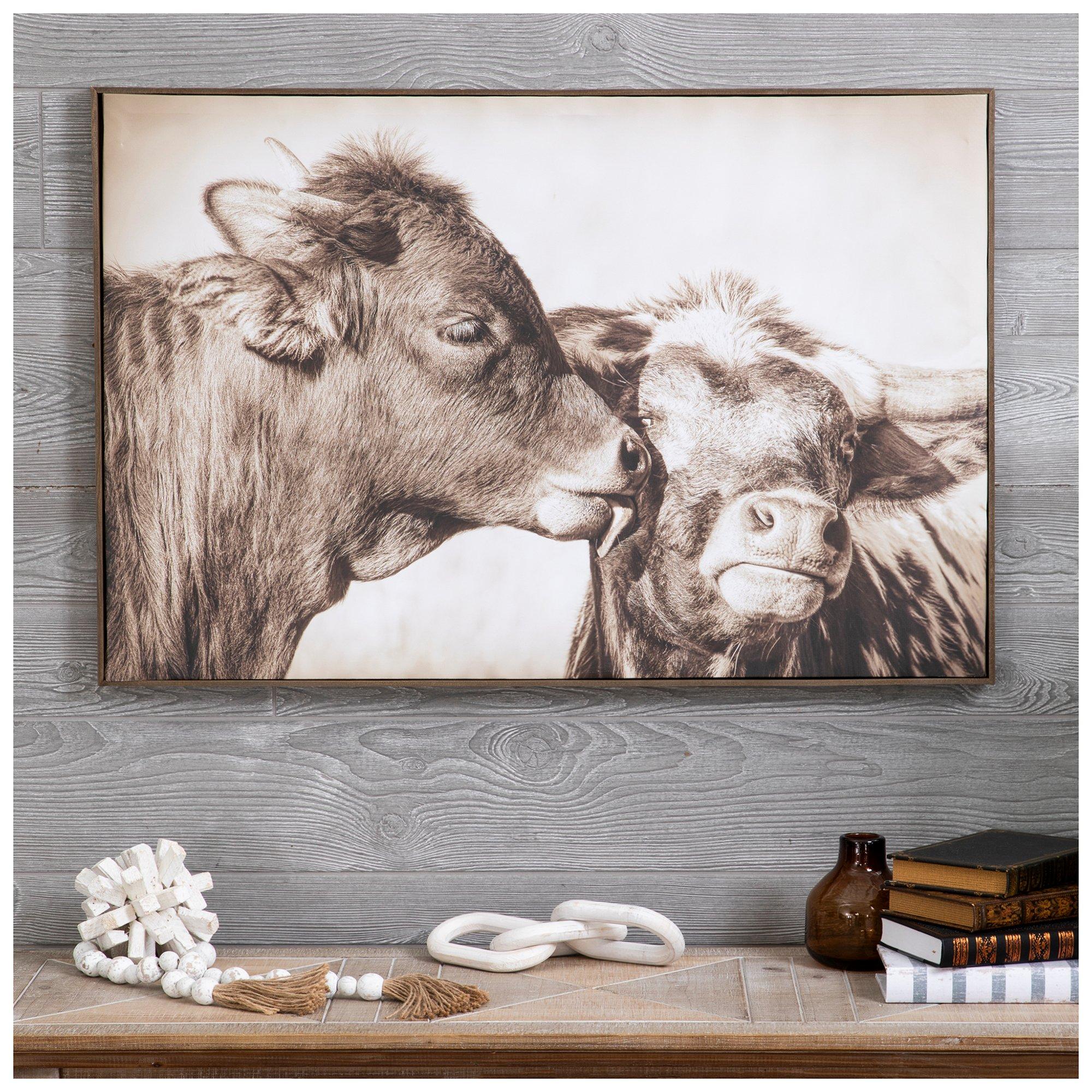 Gentle Kiss From A Cow Canvas Wall Decor | Hobby Lobby | 6001929