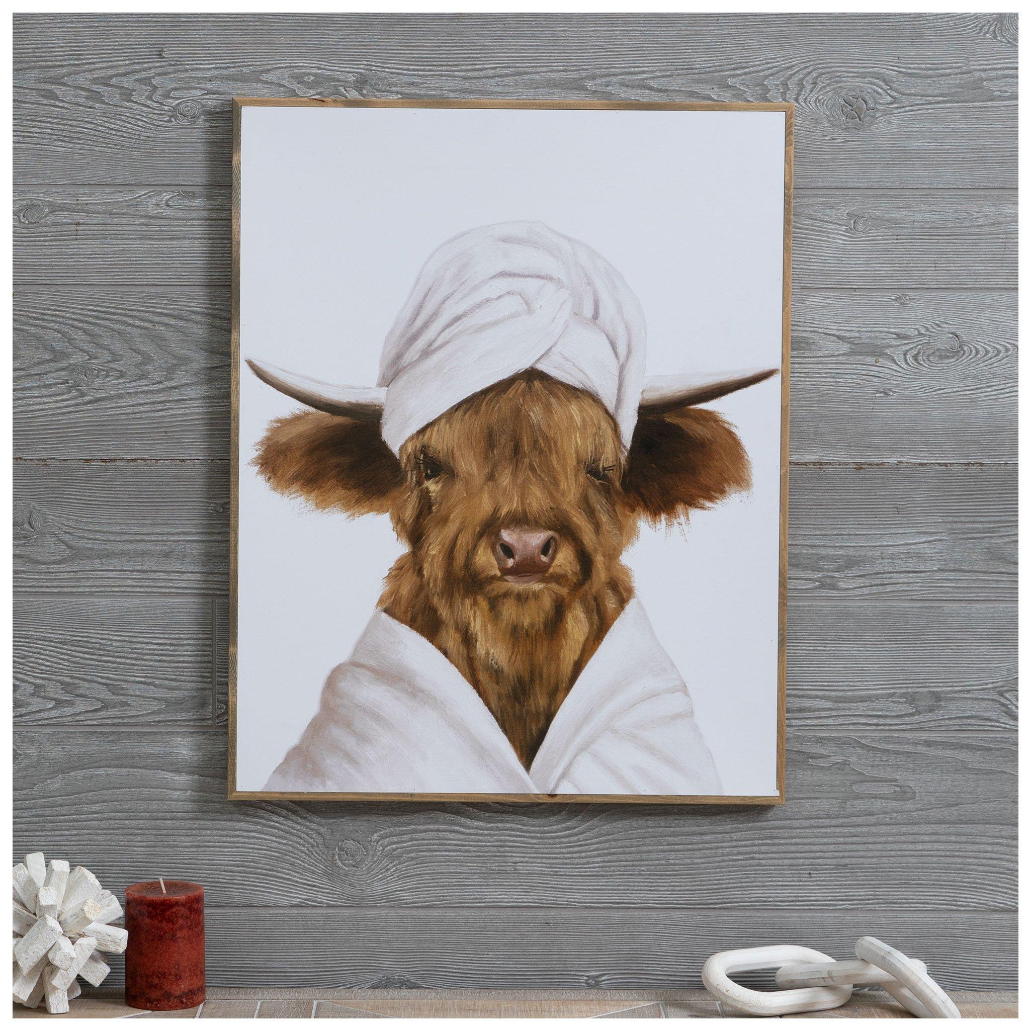 Highland Cow In Robe Wood Wall Decor | Hobby Lobby | 6004675