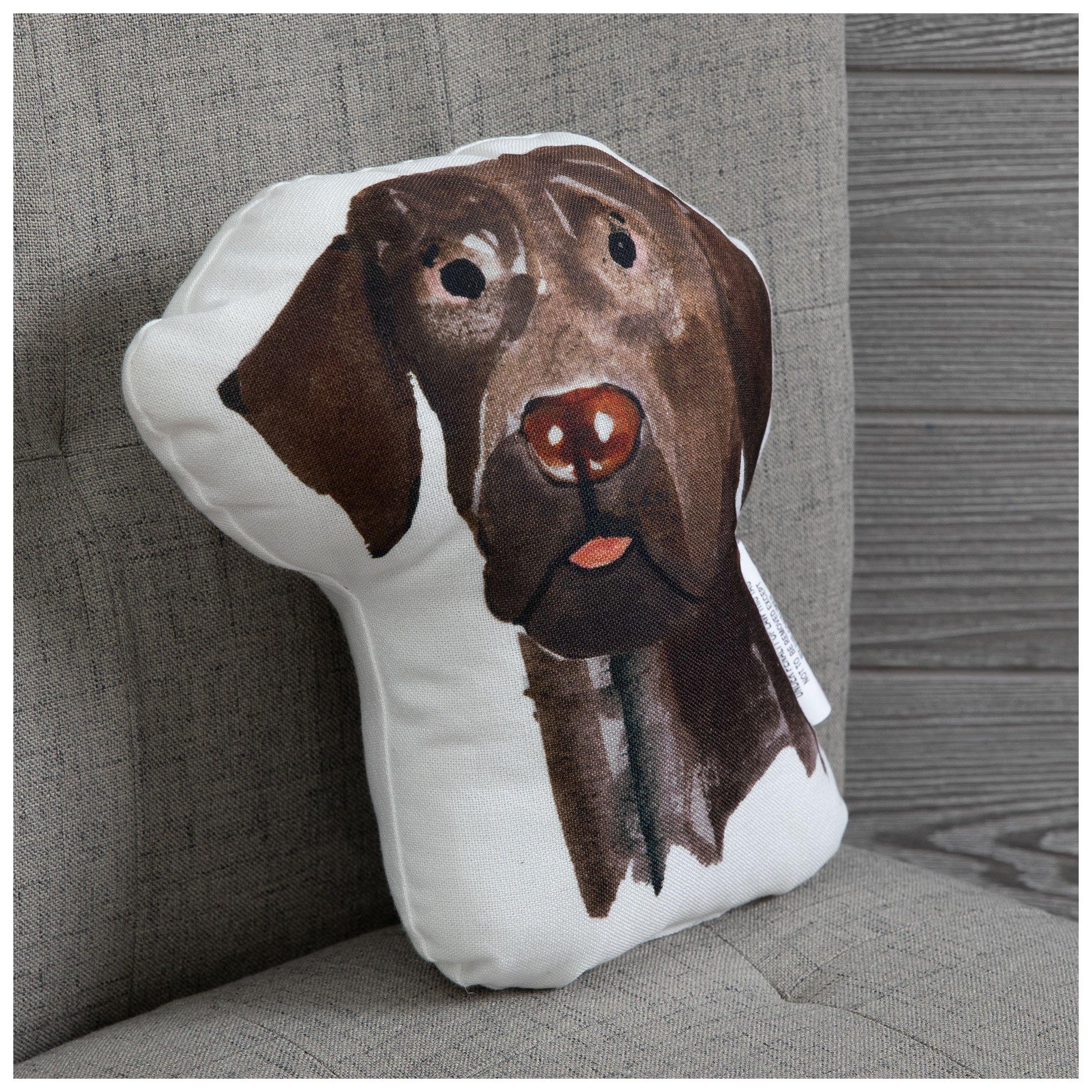 Brown Lab Boy Initial Pillow