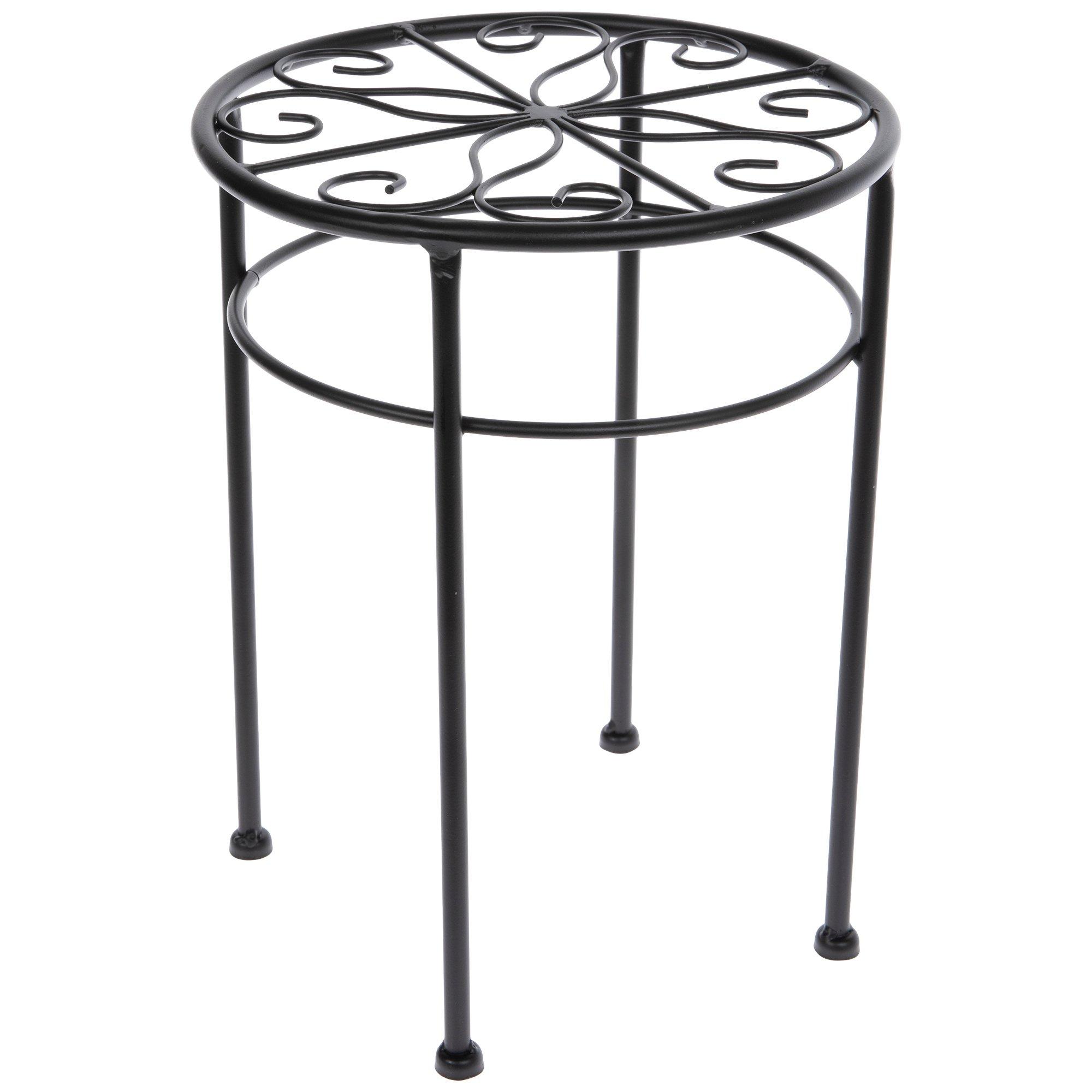 Black Scroll Metal Plant Stand small size view 1