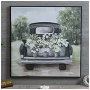 Truck With Flowers Canvas Wall Decor