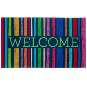 Welcome Striped Doormat