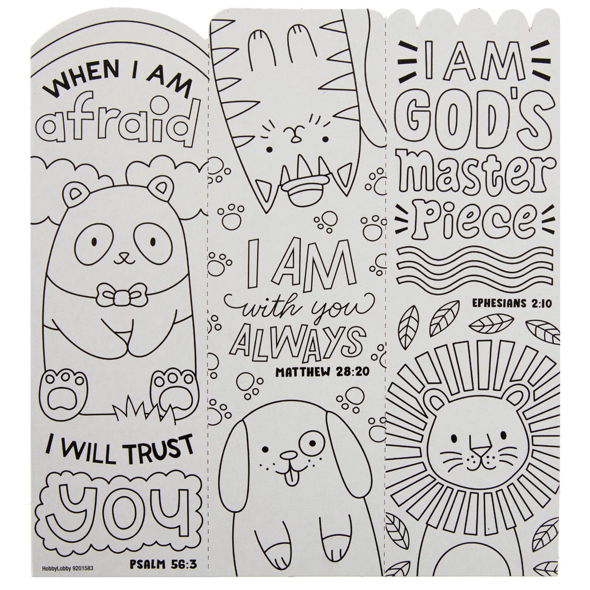 Scripture &amp; Animal Coloring Bookmarks