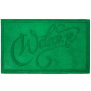 Green Welcome Waterhog Doormat