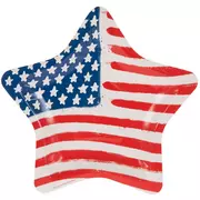 American Flag Star Paper Plates
