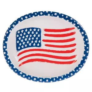 American Flag Oval Paper Plates
