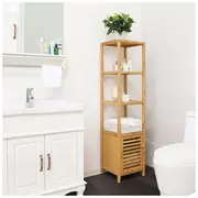 Four-Tiered Bamboo Floor Cabinet
