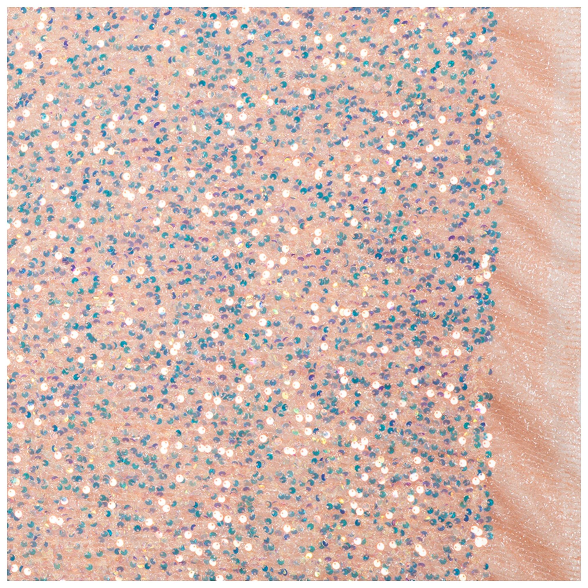 Pink Sequin Mesh Fabric