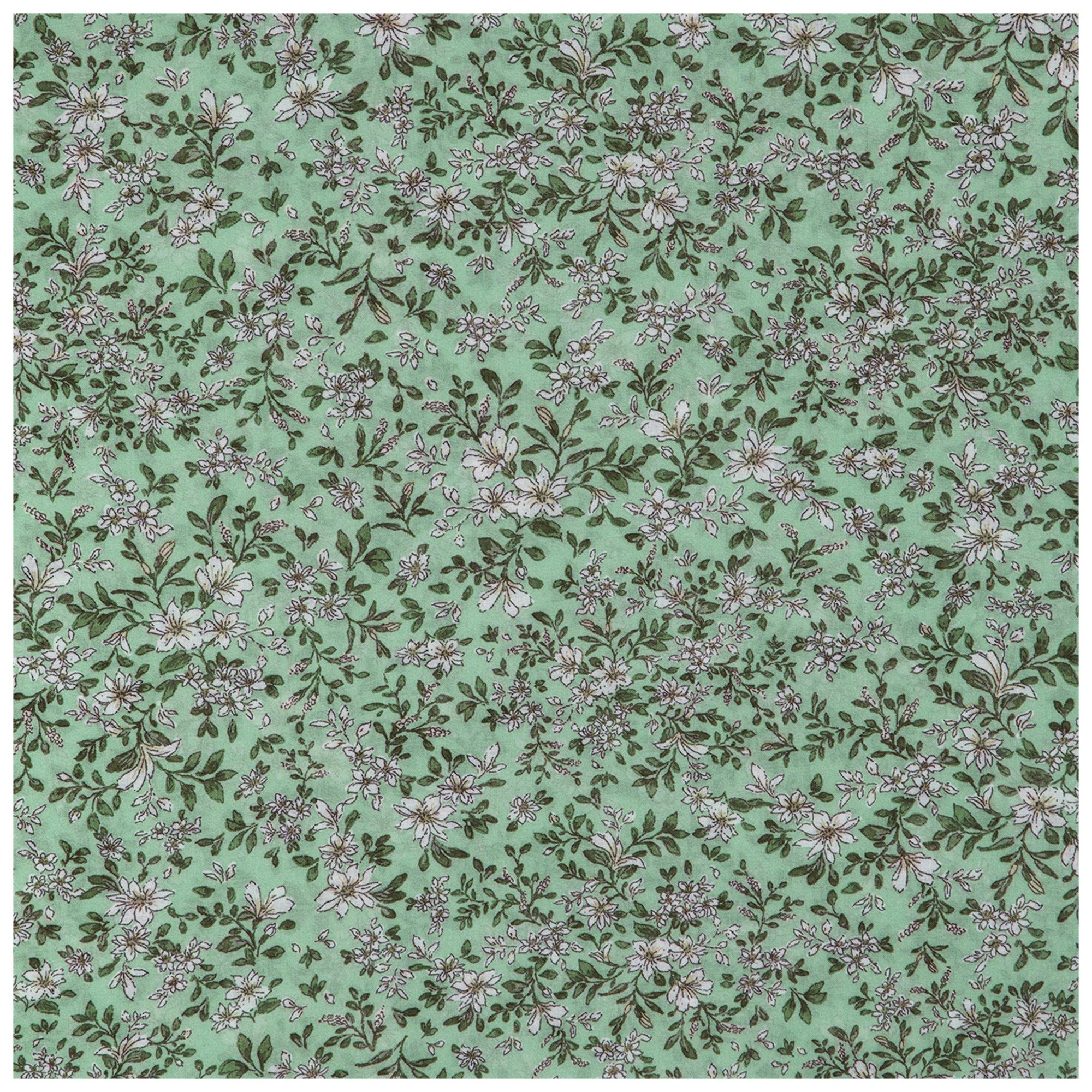 Green & Ivory Floral Voile Fabric | Hobby Lobby | 6014823