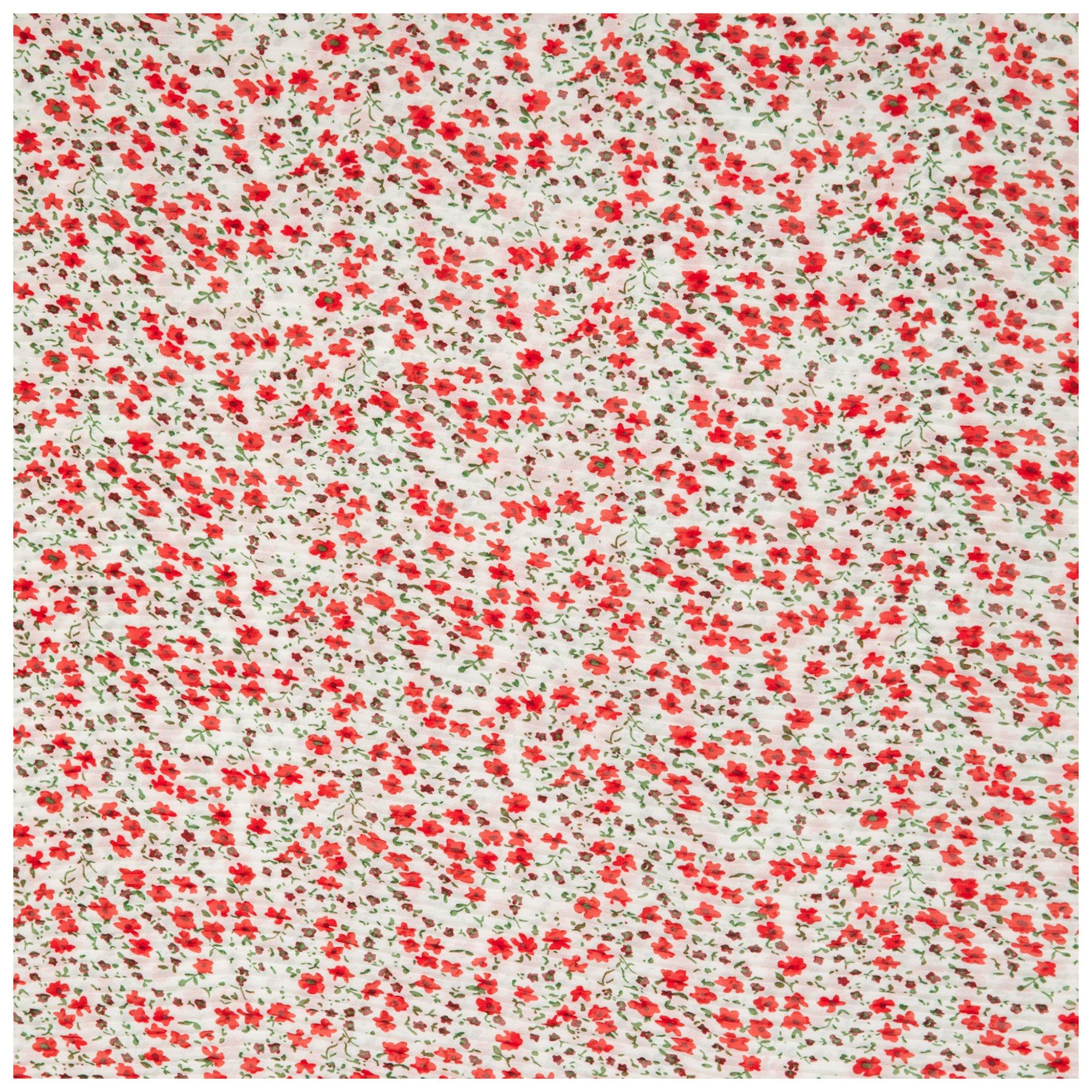 Red Floral Pleated Chiffon Fabric Hobby Lobby 6017065