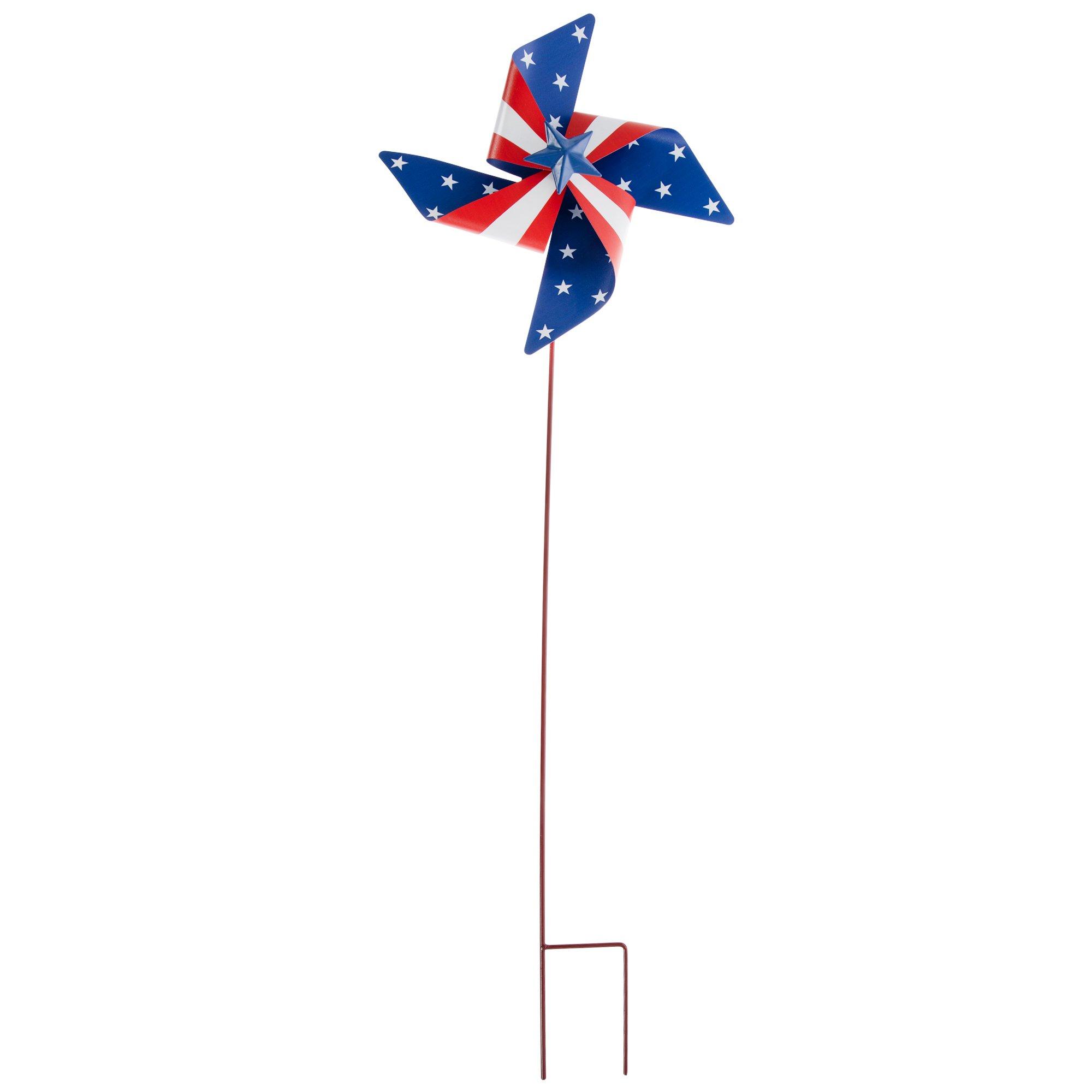 Red, White & Blue Pinwheel Metal Garden Stake | Hobby Lobby | 6017313