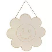 Smiley Face Flower Wood Wall Decor