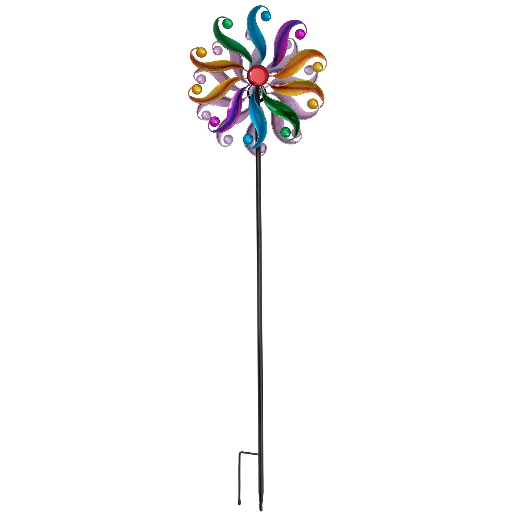 Bright Swirls Wind Spinner Metal Garden Stake