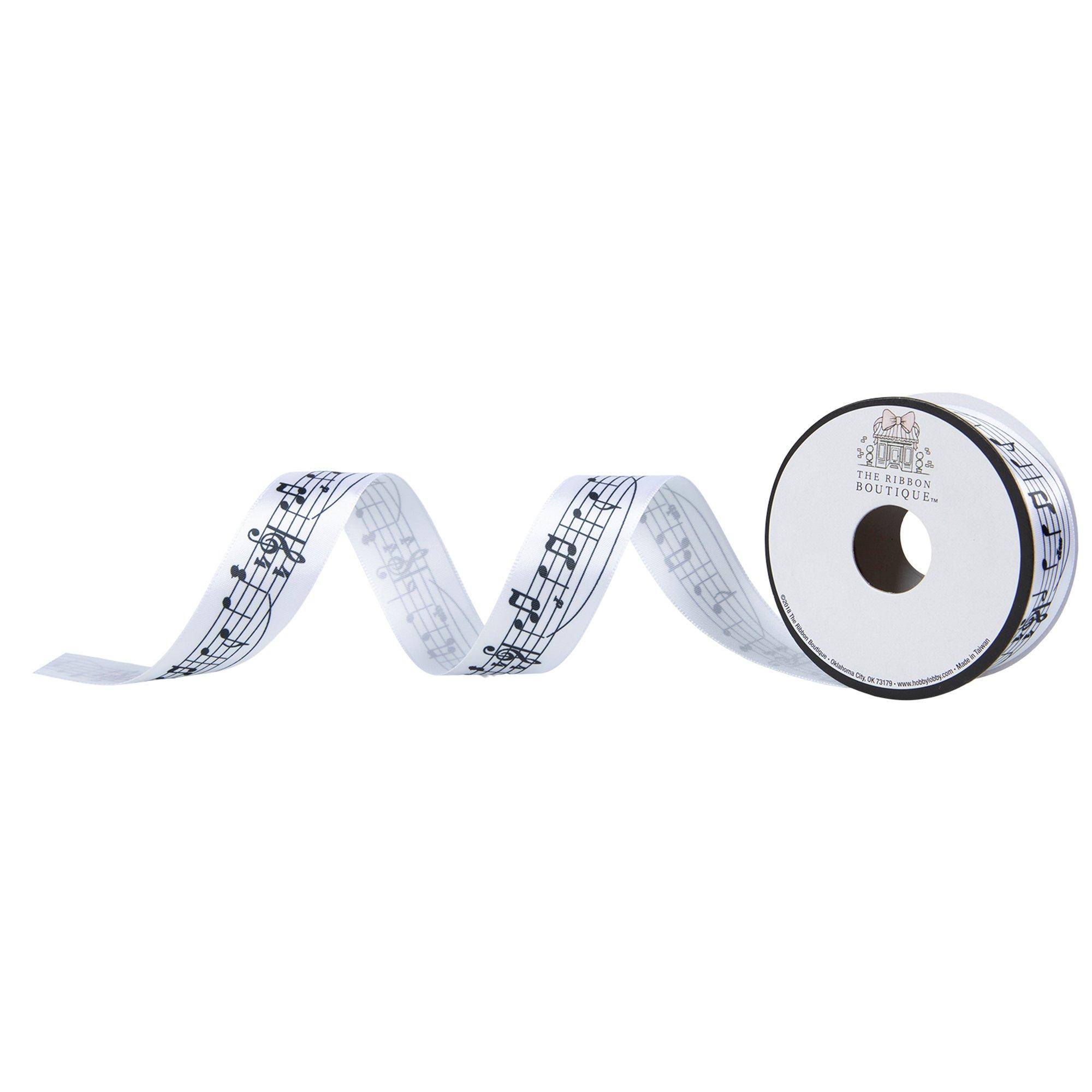 Musical Notes SingleFace Satin Ribbon 7/8" Hobby Lobby 602227