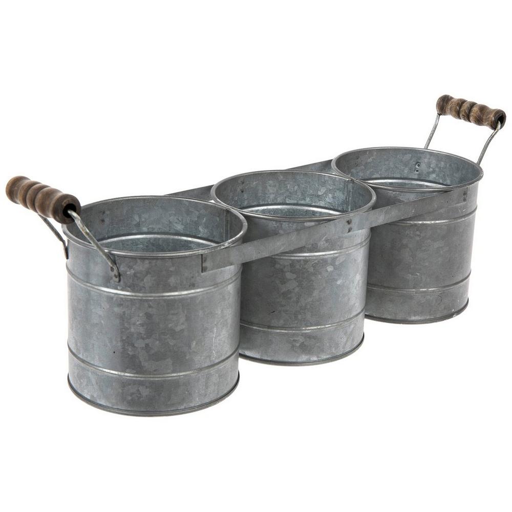 Triple Bucket Galvanized