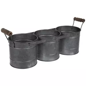 Farmhouse Metal Triple Bucket
