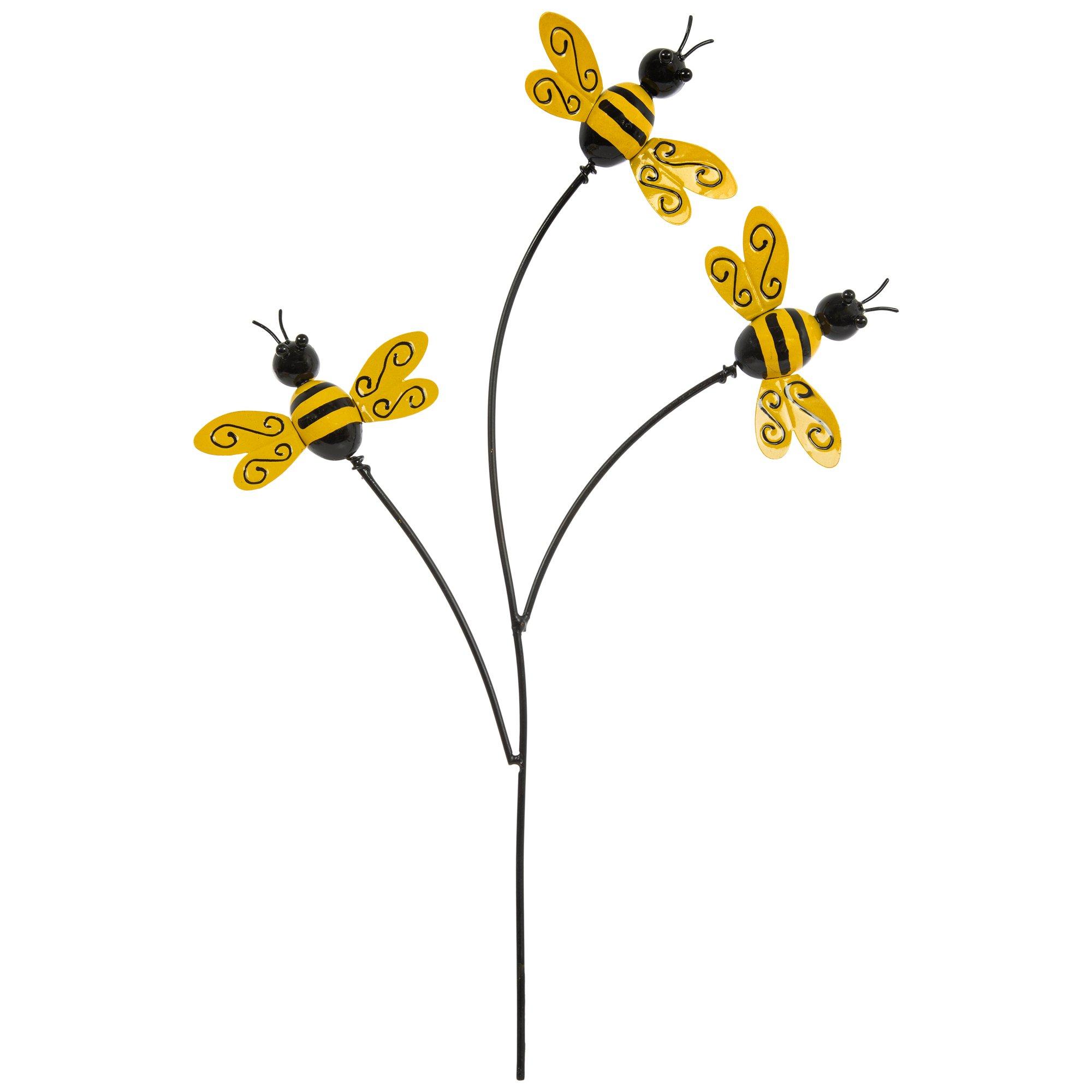 Bumble Bees Metal Garden Pick