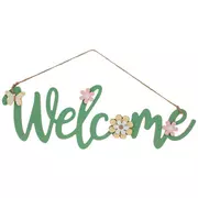 Welcome Floral Wood Wall Decor