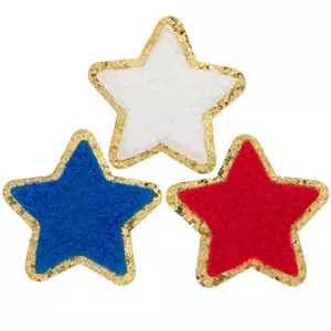 Red, White & Blue Star Patch Stickers