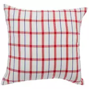 Red & Blue Plaid Cotton Pillow Cover
