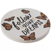 Follow Your Dreams Butterfly Car Coaster