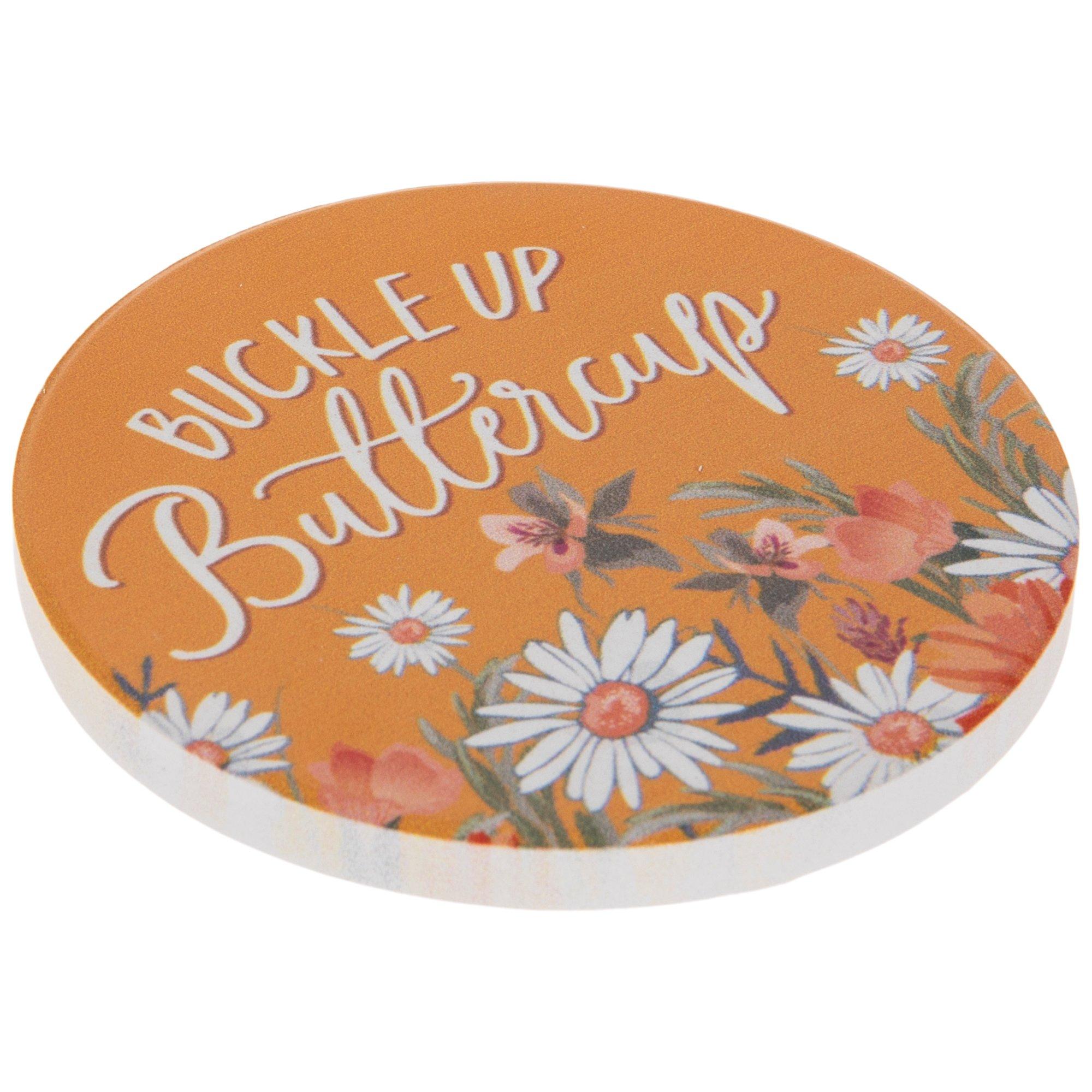 Buckle Up Buttercup Floral Car Coaster, Hobby Lobby