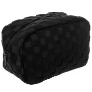 Black Terry Cloth Check Pouch