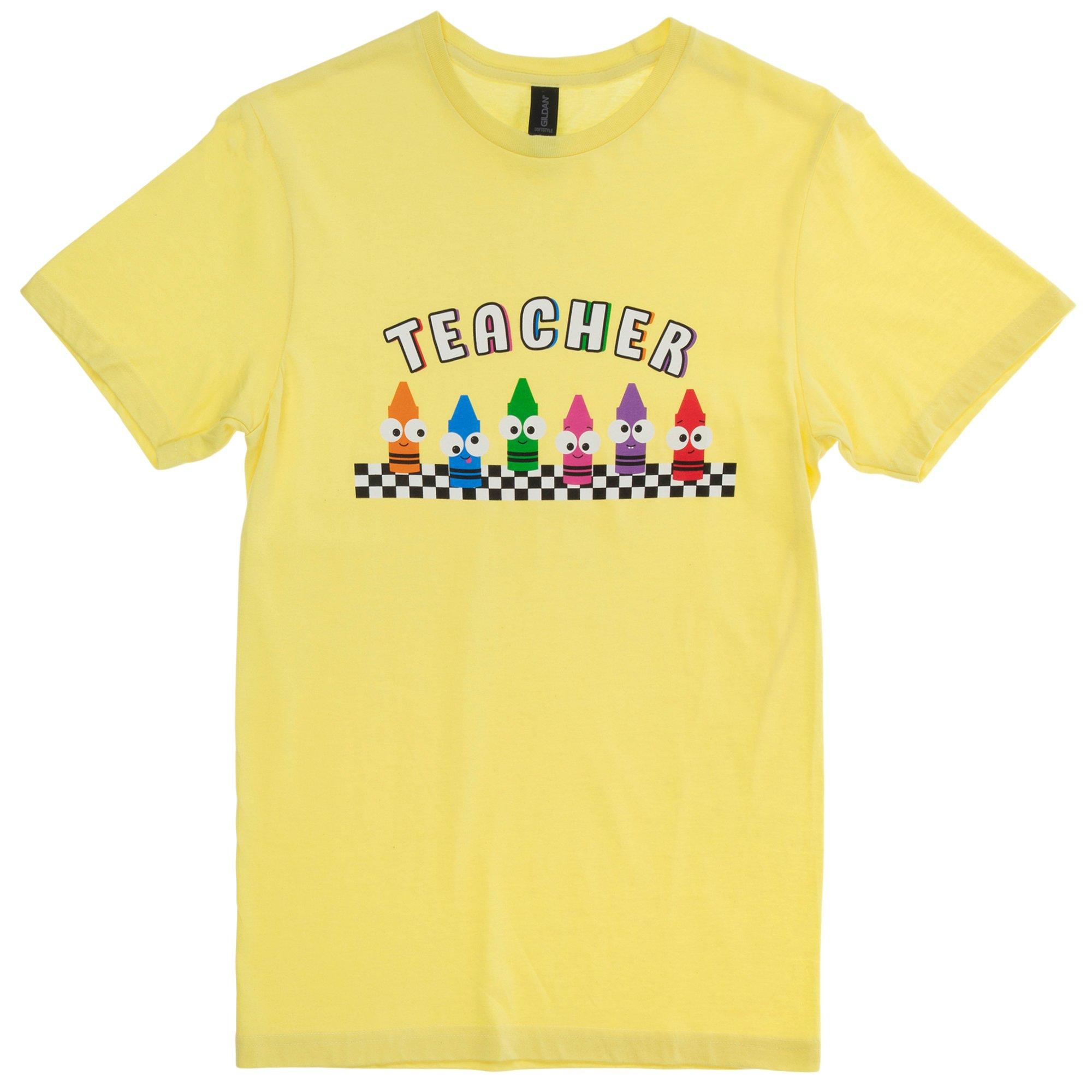 Teacher Goofy Crayons Adult TShirt Hobby Lobby 6030084