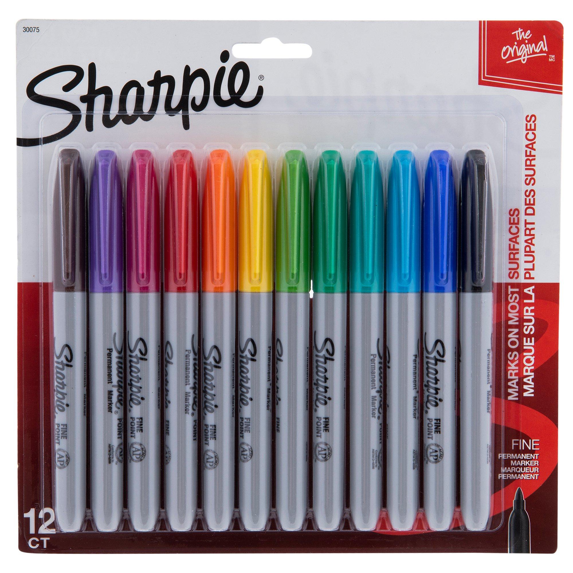 Assorted Fine Point Sharpie Markers 12 Piece Set Hobby Lobby 603068