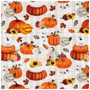 Harvest Pumpkins Plaid Cotton Fabric