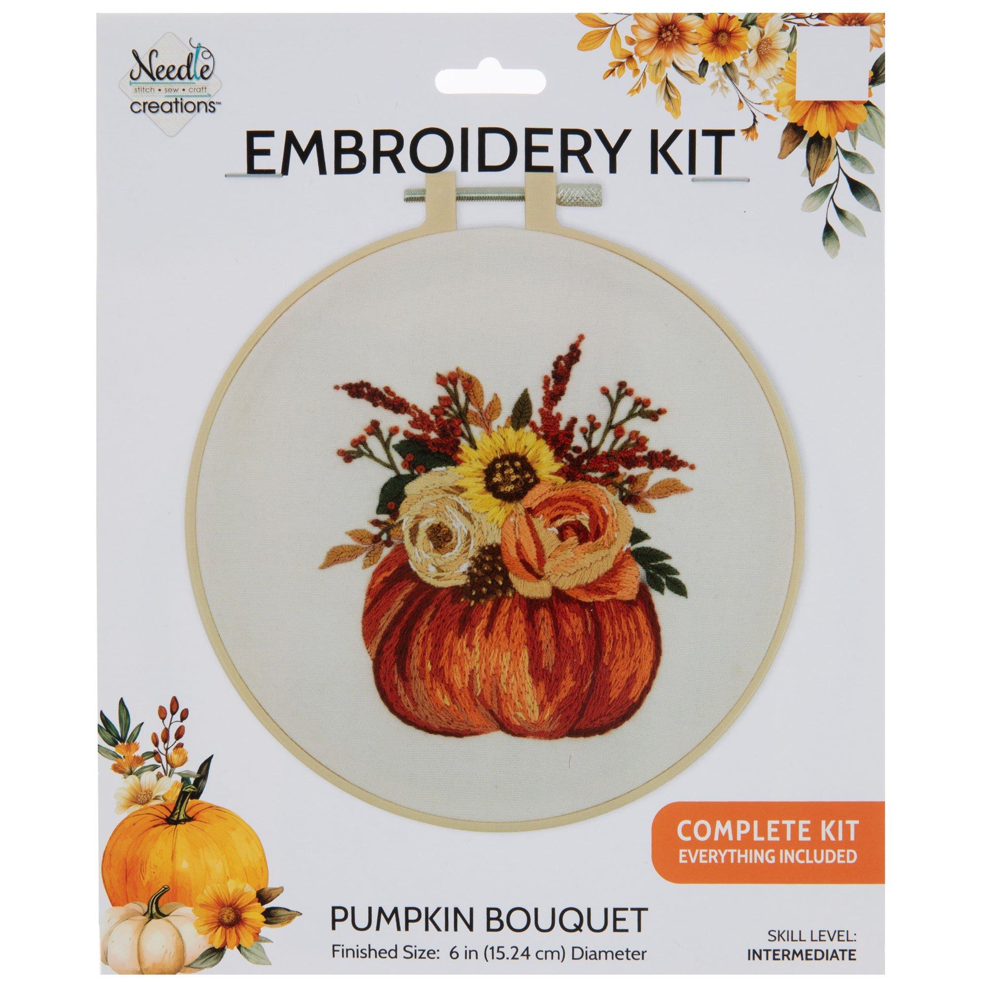 Pumpkin & Flowers Embroidery Kit Hobby Lobby 6035380