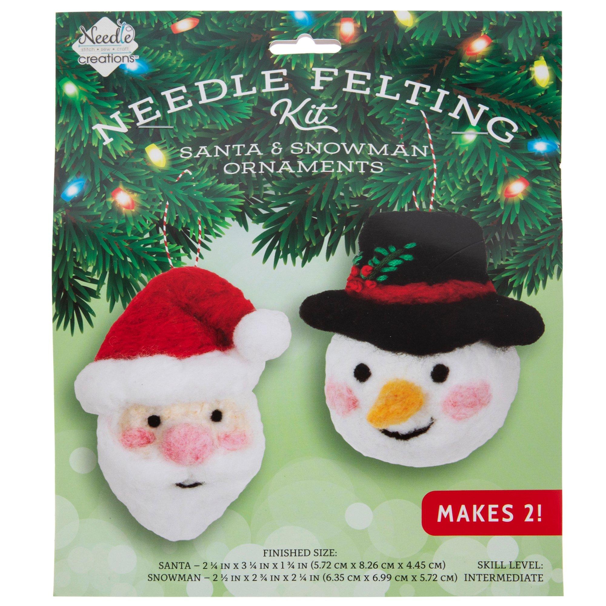 Santa & Snowman Ornaments Needle Felting Kit Hobby Lobby 6035448