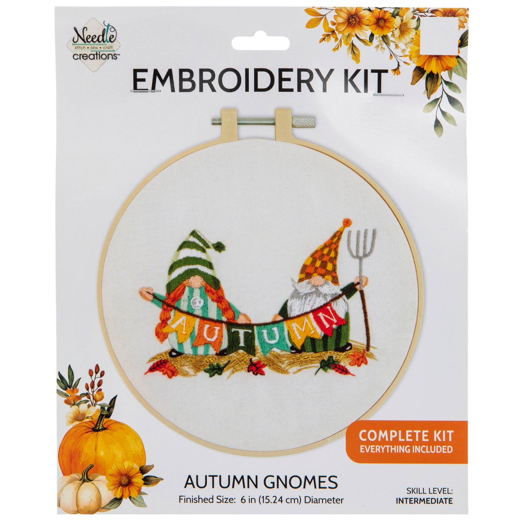 Autumn Gnomes Embroidery Kit | Hobby Lobby | 6035455