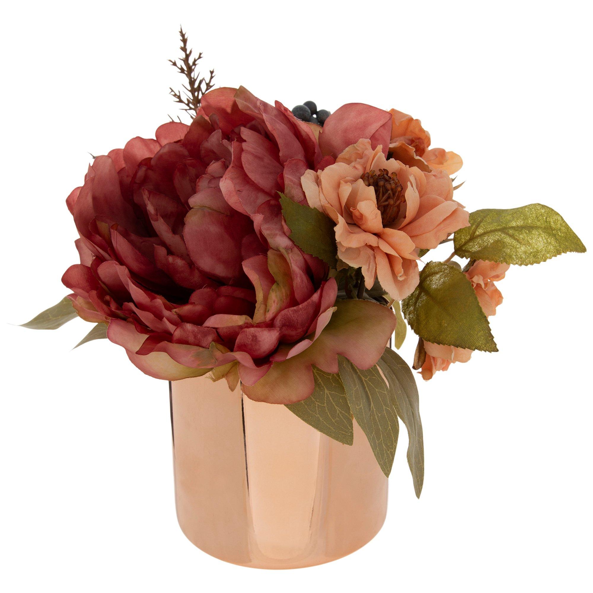 Peony & Camellia Arrangement In Copper Pot Hobby Lobby 6036289