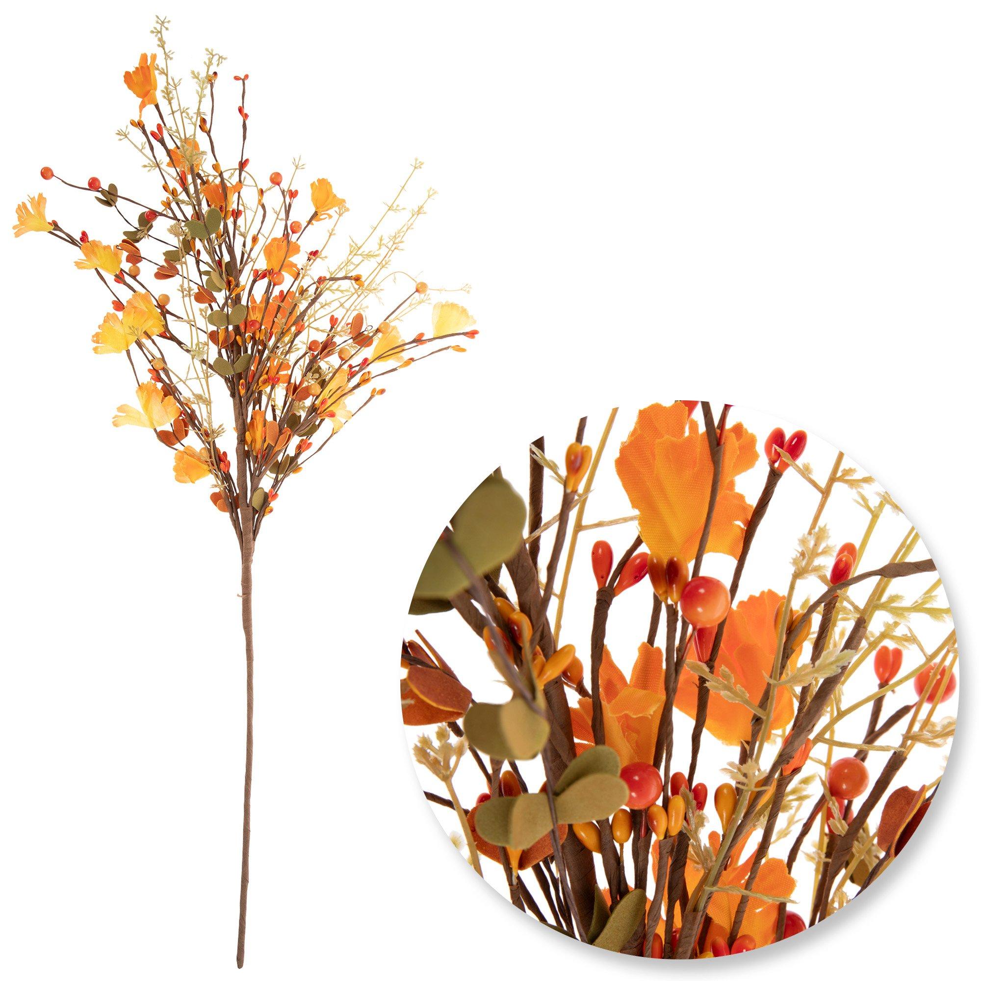 Orange Wildflower & Berry Spray view 1
